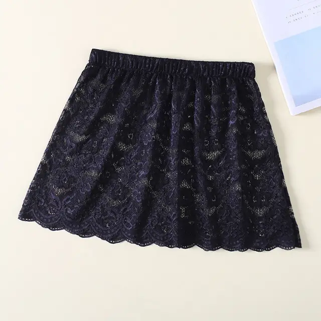 Spring And Autumn Sweater Layered Lace Skirt Black - Shop at LoveMi