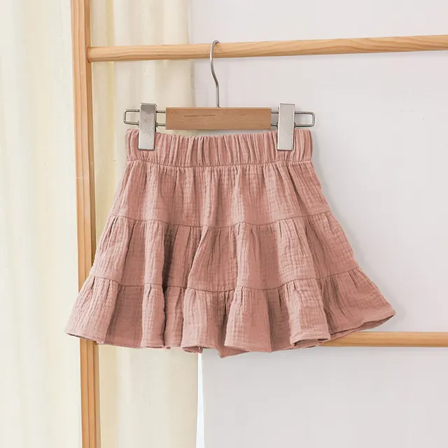 Girl's Short Skirt Pure Cotton Soft Casual And Cute Pink - Shop at LoveMi
