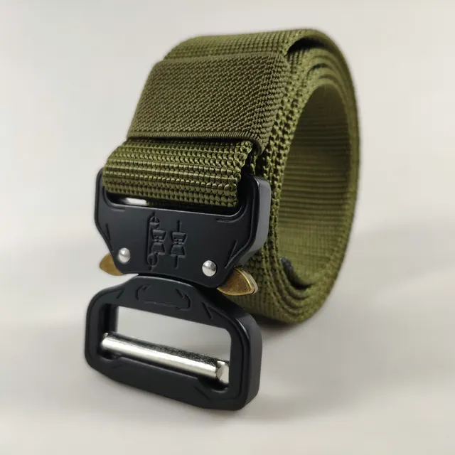 Cobra Buckle Outdoor Tactics Belt Men's Nylon Sports Quick Release Training Canvas Belt Bead Pattern Army Green - Shop at LoveMi