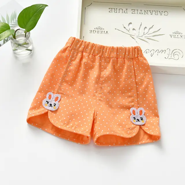 Children's Girls Loose Polka Dot Western Style Casual Shorts Orange - Shop at LoveMi
