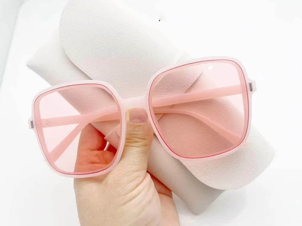 Oversized Frame Women Ins Fashion Sunglasses UV Protection - Jelly Pink