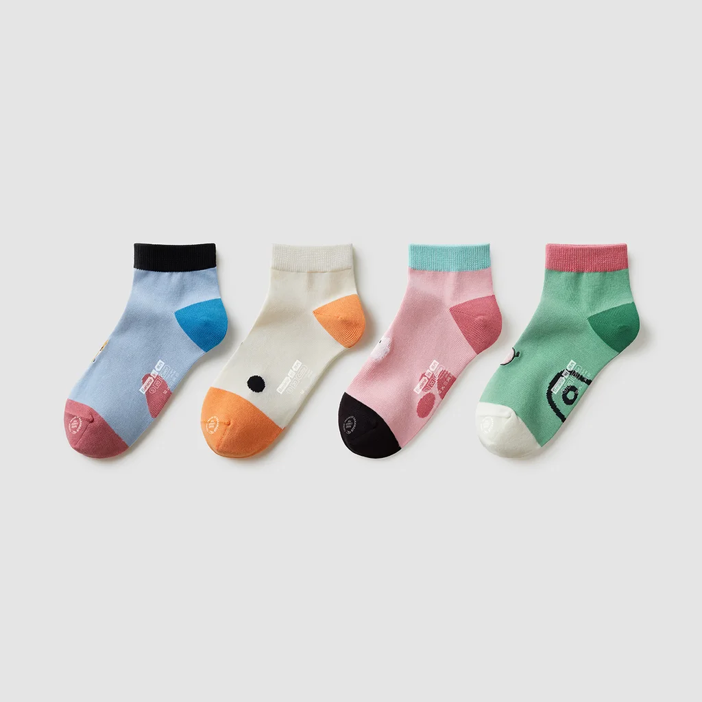 Sports Short Cotton Cat And Dog Short Socks - Female D