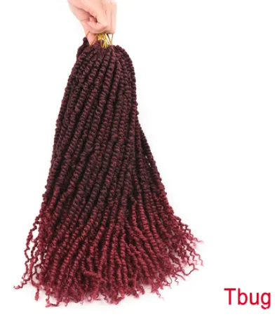 TOMO Pre twisted Passion Twist Crochet African Dirty Braids Crochet Hair 18Inch Tbug - Shop at LoveMi