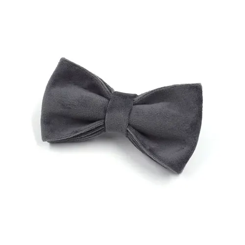 Dark Grey Velvet Pet Collar Leash Bow Tie - Shop at LoveMi