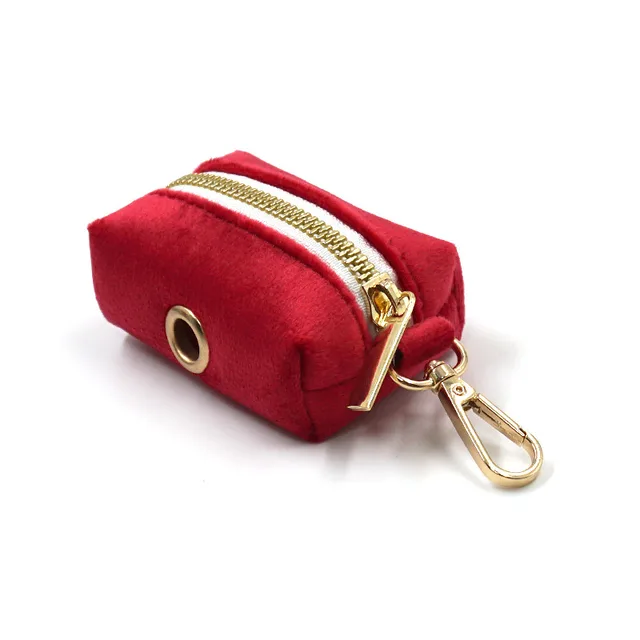 Dark Grey Velvet Pet Collar Leash Red Button Baba Bag - Shop at LoveMi