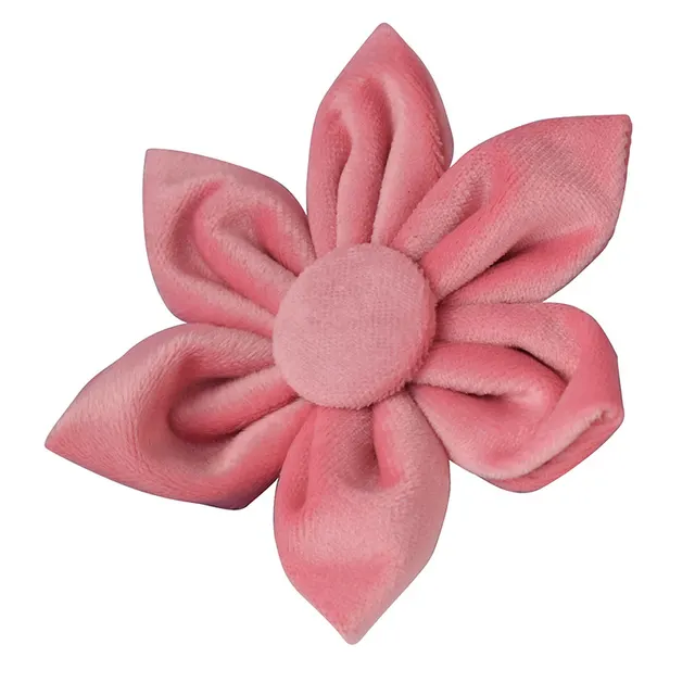 Goose Down Dog Collar Double Microfiber Rose Gold Buckle Flowers - Shop at LoveMi