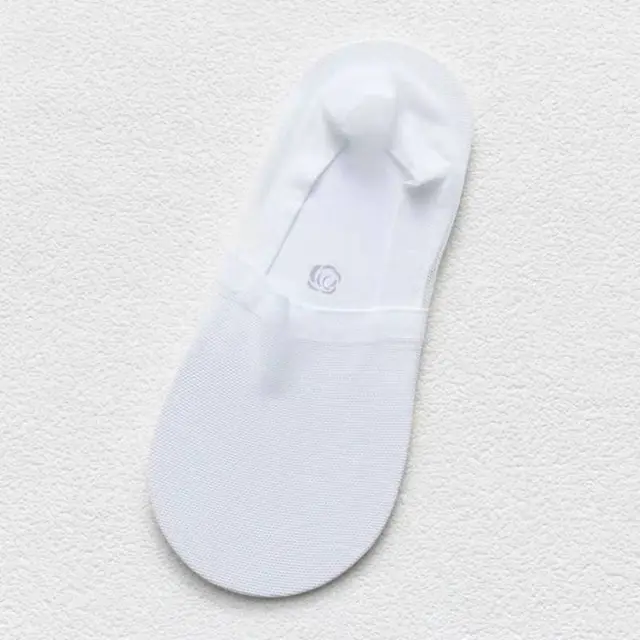 Women's Cotton Bottom Silicone Non Slip Solid Color Boat Socks White - Shop at LoveMi