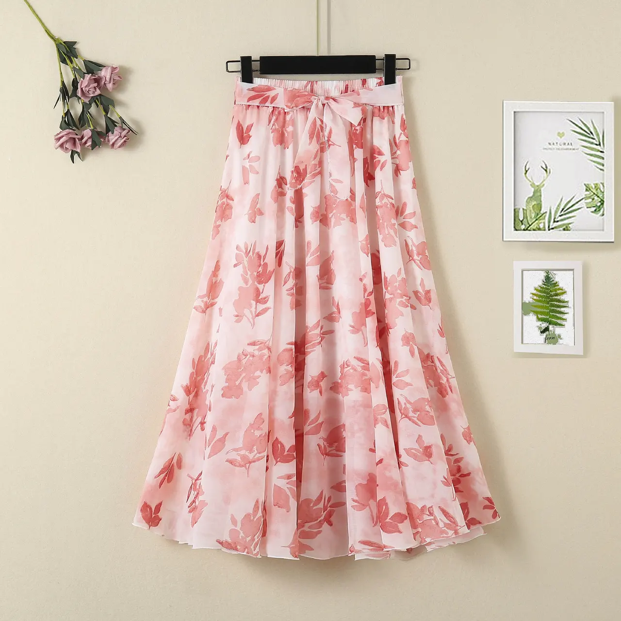 Beautiful Half Skirt Female Chun Xia New Fund Tall Waist Wave - Red