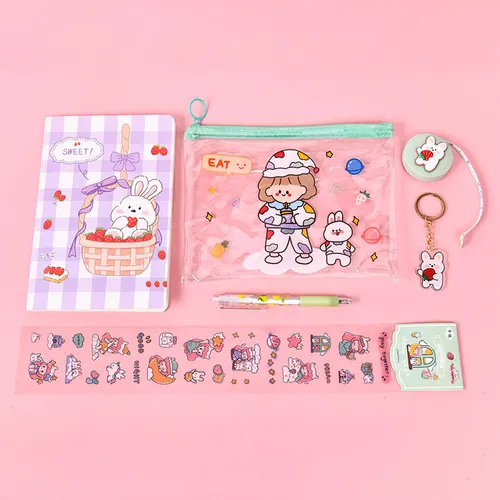 Creative Student School Supplies Stationery Cartoon Set Green - Shop at LoveMi