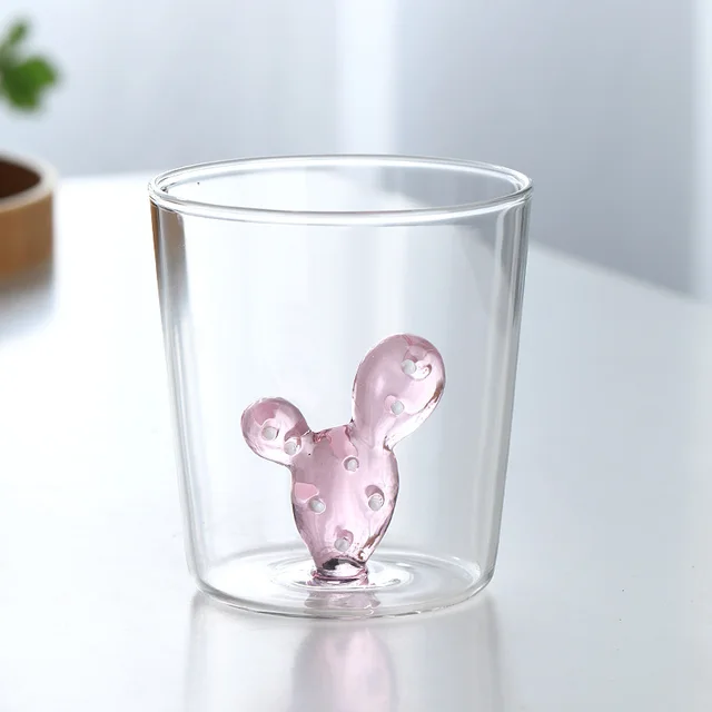 Household Creative Three dimensional Cactus Shape Water Cup Pink Cactus - Shop at LoveMi