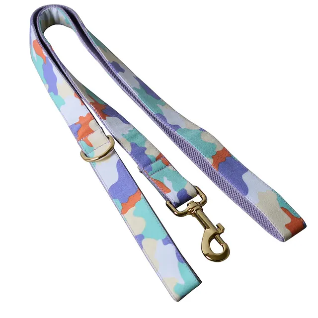 Purple Camouflage Bow Dog Hoop Metal Buckle Dog Leash - Shop at LoveMi