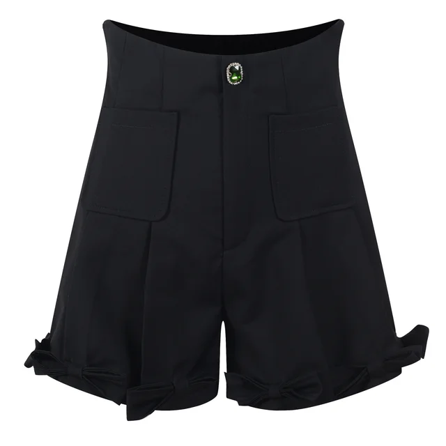 New High Waist Slim Fashion Shorts Decorated With Diamond Bows Chic Shorts - Shop at LoveMi