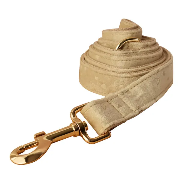 Nude Love Velvet Dog Bow Tie Dog Collar Rope Rope - Shop at LoveMi