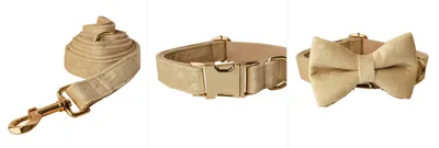 Nude Love Velvet Dog Bow Tie Dog Collar Rope Suit - Shop at LoveMi