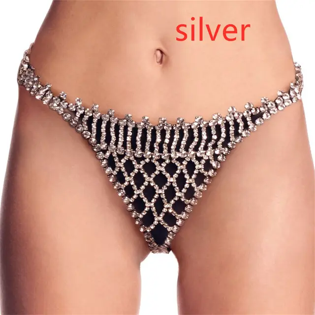 European And American Full Diamond Body Chain Waist Chain Silver - Shop at LoveMi