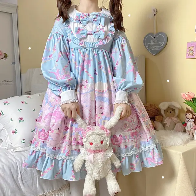 Party Op Long Sleeve Dress Autumn Blue - Shop at LoveMi