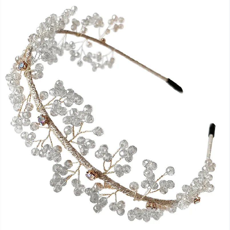 Versatile And Elegant Going Out Headdress Hair Accessories Temperament Retro Bridal Headband - White