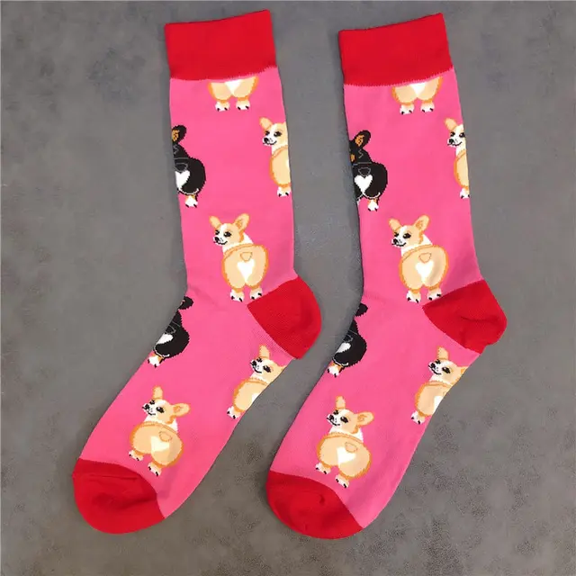 Cute Corgi Three Dimensional Love Butt Small PP Cute Medium Tube Socks Pink - Shop at LoveMi