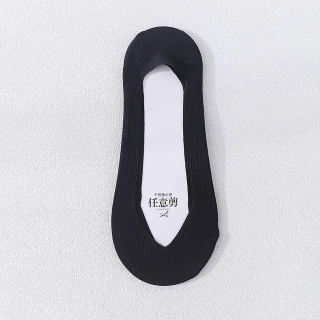 Women's Non Slip Silicone Cotton Bottom Lace Boat Socks Cut Any Black - Shop at LoveMi