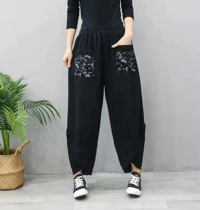 Fashion Casual Women's Harem Pants Wide Leg Black - Shop at LoveMi