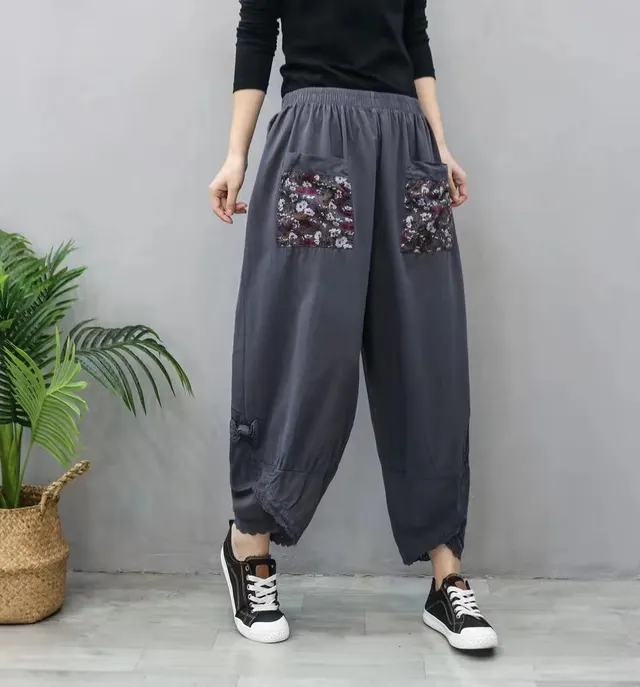 Fashion Casual Women's Harem Pants Wide Leg Grey - Shop at LoveMi