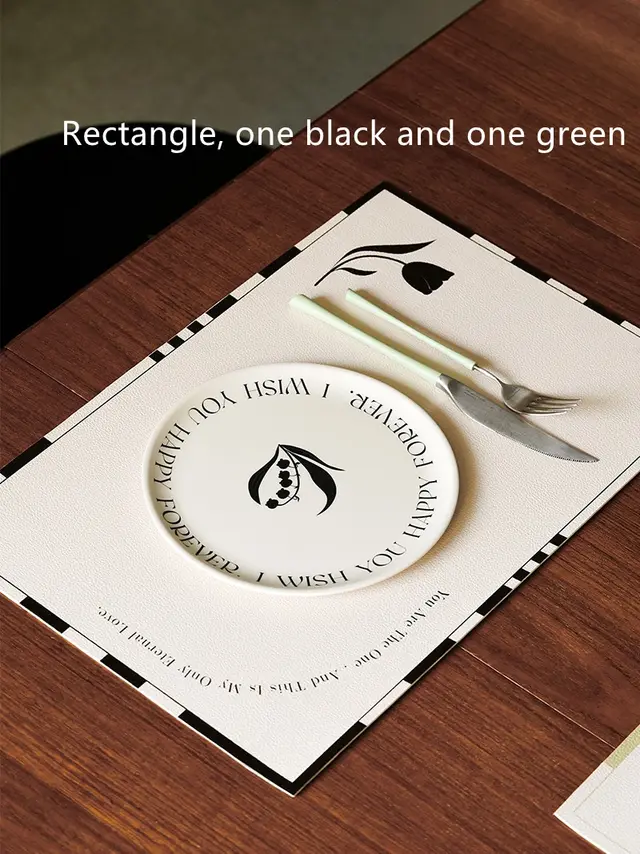 Ins Heat Insulation Non slip Leather Restaurant Table Western Placemat 6 Style - Shop at LoveMi