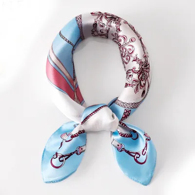 Silk Scarf Women's Spring And Summer New Fashion Professional All match Printing Satin Silk Small Square Scarf Soft Scarf Set10 - Shop at LoveMi