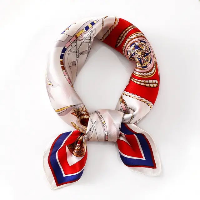 Silk Scarf Women's Spring And Summer New Fashion Professional All match Printing Satin Silk Small Square Scarf Soft Scarf Set13 - Shop at LoveMi