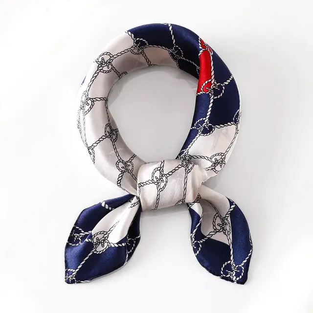Silk Scarf Women's Spring And Summer New Fashion Professional All match Printing Satin Silk Small Square Scarf Soft Scarf Set19 - Shop at LoveMi