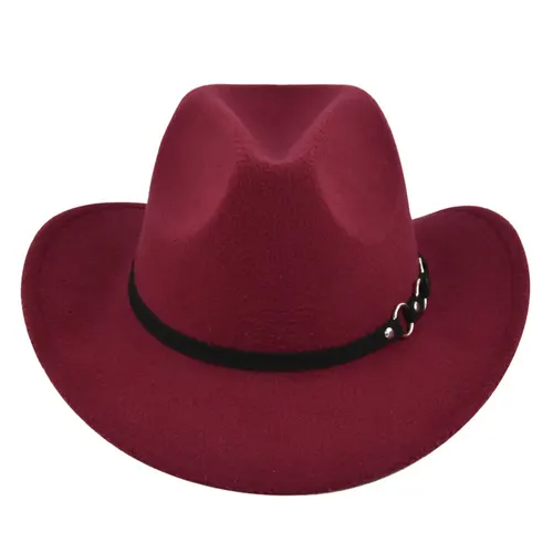 Retro Ethnic Vintage Jazz Denim Felt Hat Wine Red - Shop at LoveMi