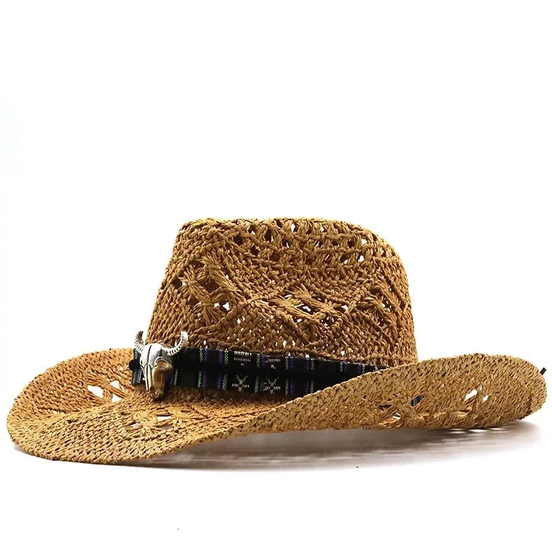 New Women's Beach Cowboy Straw Caps Sun Hat 04Khaki - Shop at LoveMi