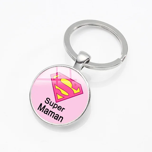 Cute Super Marraine Maman Mamie Nounou Tata Soeur Maitresse Glass Dome Keychain Design2 - Shop at LoveMi