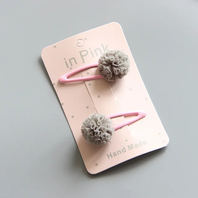 Headwear Children's Hair Accessories Mesh Ball Drop Clip Grey - Shop at LoveMi