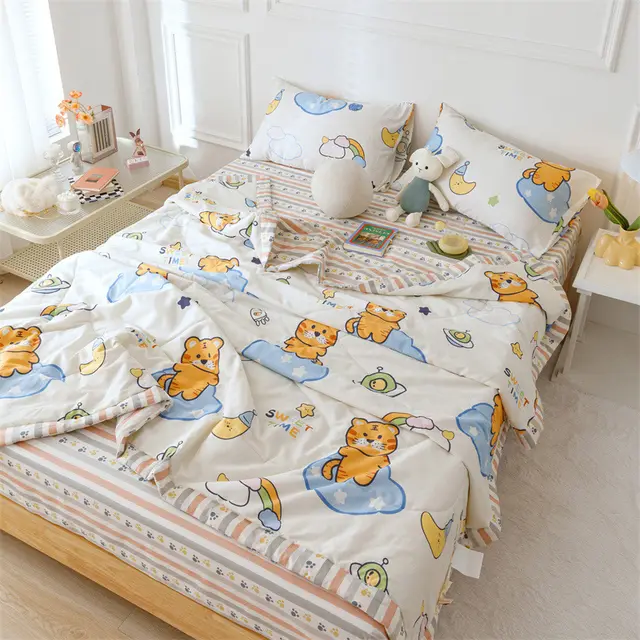 Double Sided Cotton Summer Cool Quilt Rainbow Tiger - Shop at LoveMi