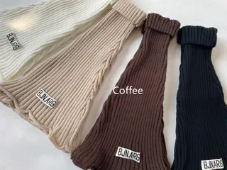 Vintage Flared Knit Striped Wool Wide Leg Socks - Coffee