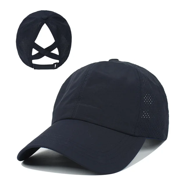 Women's New Outdoor Sports Ponytail Baseball Hat Navy Blue - Shop at LoveMi