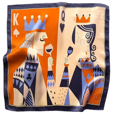 Women's Spring And Autumn Silk Scarf Small Square Orange - Shop at LoveMi
