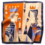 Women's Spring And Autumn Silk Scarf Small Square - Orange - View 1