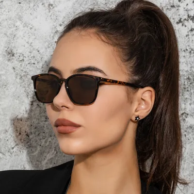 European And American New Simple Retro Square Sunglasses C02 Leopard - Shop at LoveMi