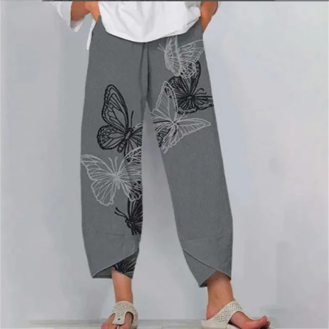 Women's Casual High Waist Thin Elastic Pants Jfzwzxc23428Grey - Shop at LoveMi
