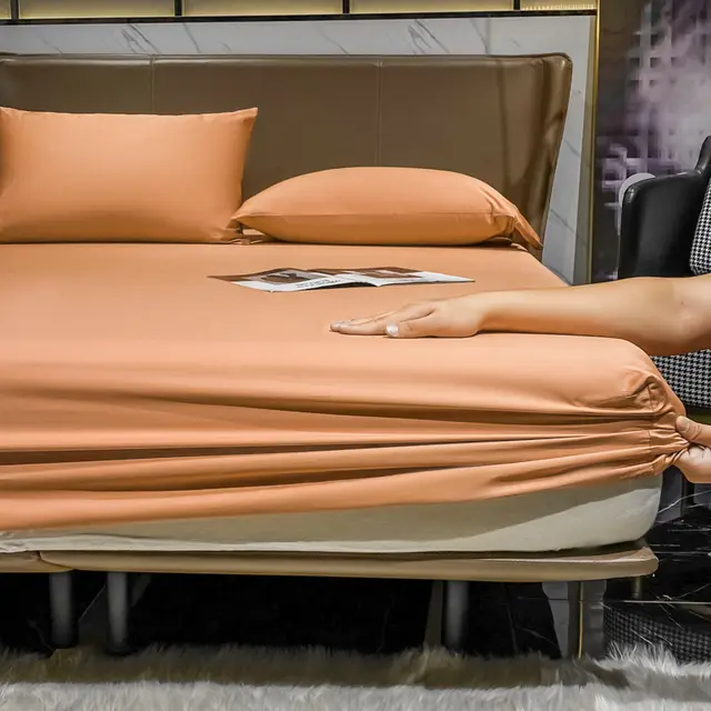 Light Luxury Twill Solid Color Long staple Cotton Bedspread Orange - Shop at LoveMi