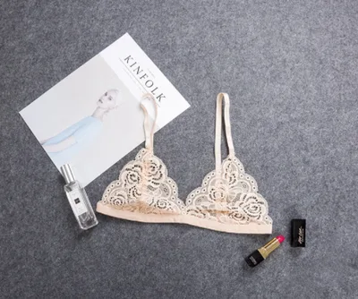 Lace Top And Corsage Bikini Top Apricot - Shop at LoveMi