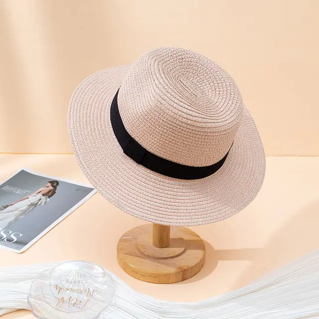 New European And American Women's Fashion Outdoor Beach Straw Hat Pale Pink - Shop at LoveMi
