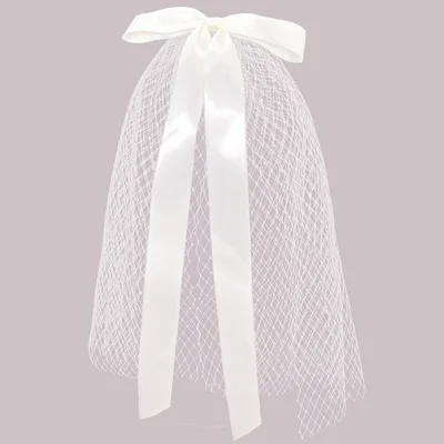 Ladies Fashion Ribbon Bridal Veil Short White - Shop at LoveMi