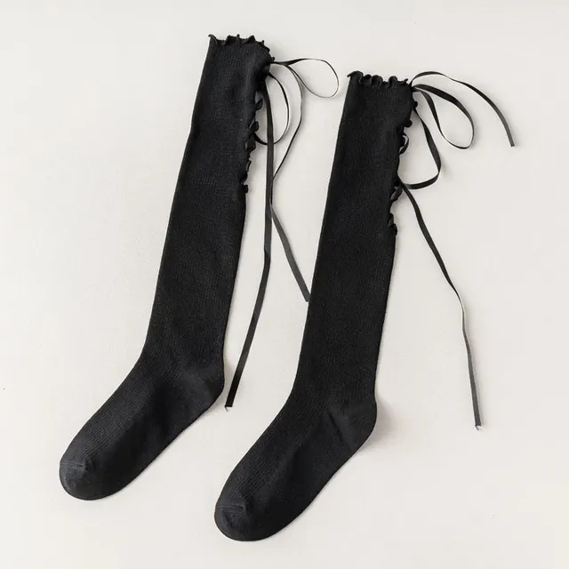 Fashion Personality Lolita Medium Tube Cotton Socks Black A - Shop at LoveMi