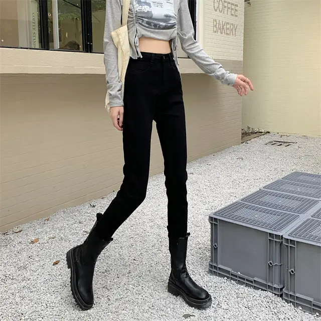Women's Stretch Skinny High Waist Jeans Black - Shop at LoveMi