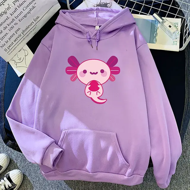 Solid Color Hoodie Print Heat Transfer Fleece Sweater Purple - Shop at LoveMi