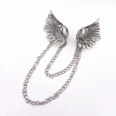 Female Punk Wing Jewel Vintage Collar Clip Ancient Gold White Gemstone - Shop at LoveMi