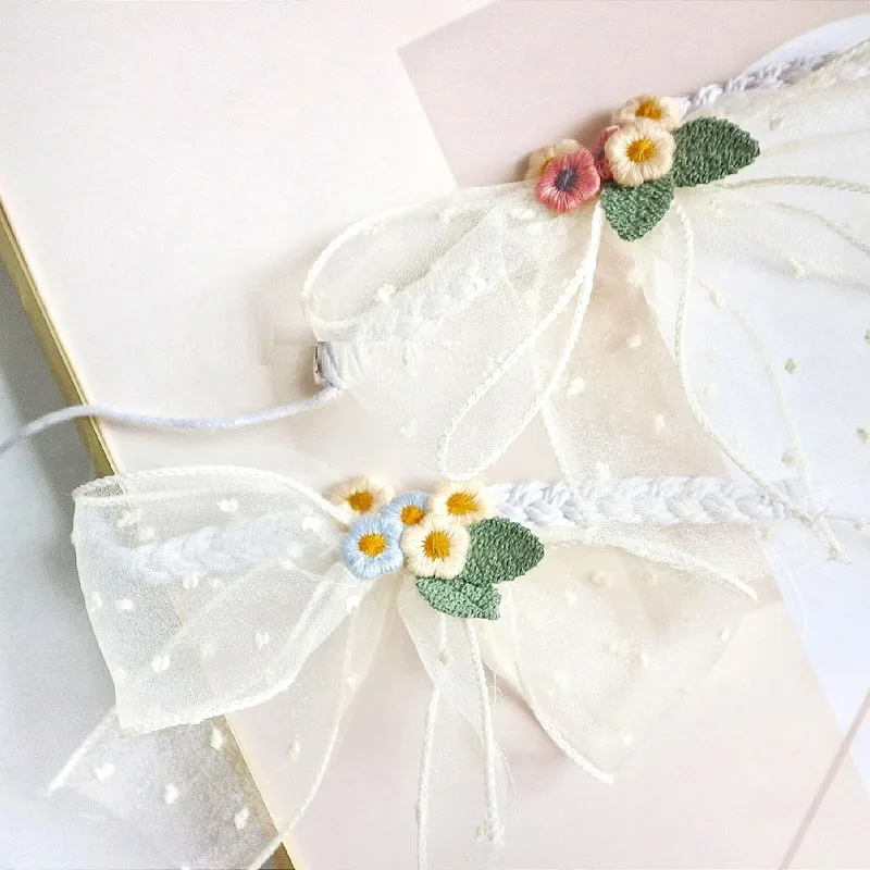 Pet Original Small Dog Necklace Bow Jewelry - Blue Beige - View 1