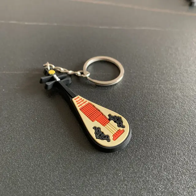 Musical Instrument Silicone Guitar Pvc Soft Keychain Pendant Lute - Shop at LoveMi